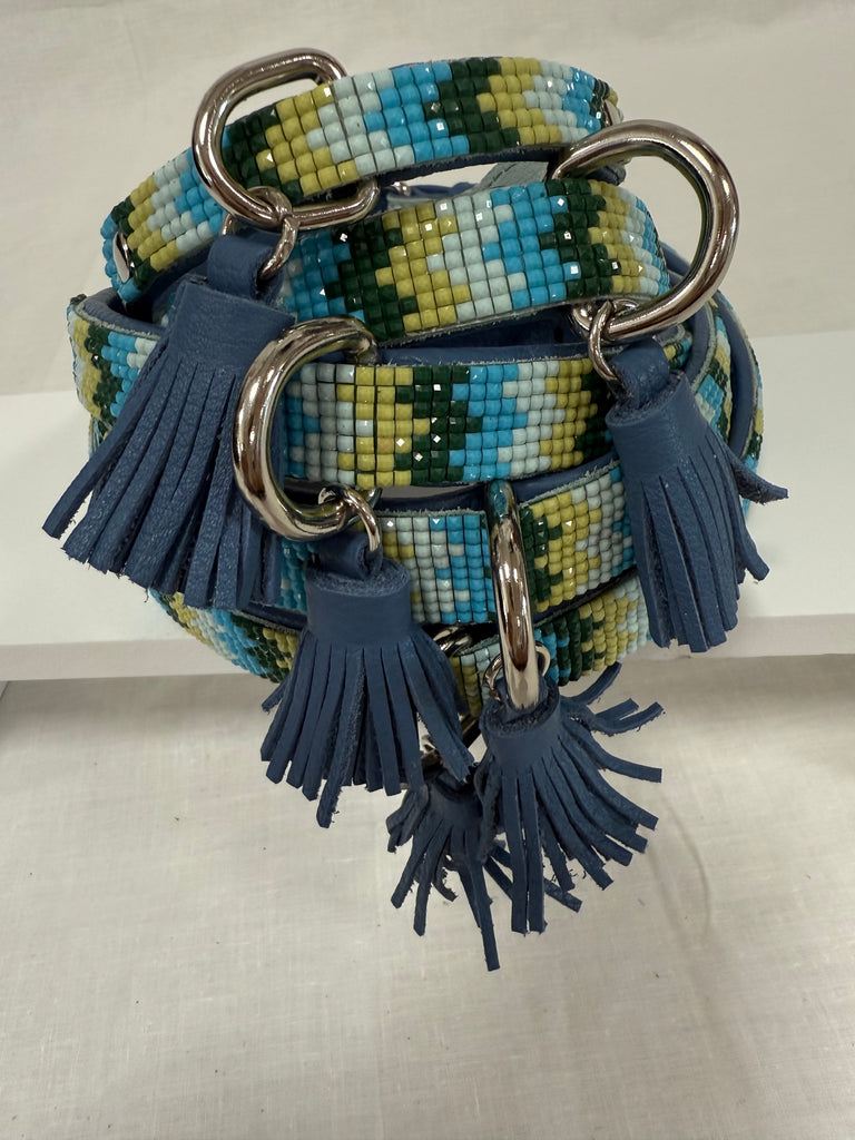 Collier en cuir fait main perles