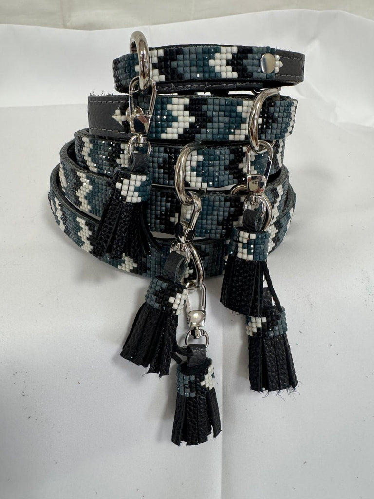 Collier en cuir fait main perles